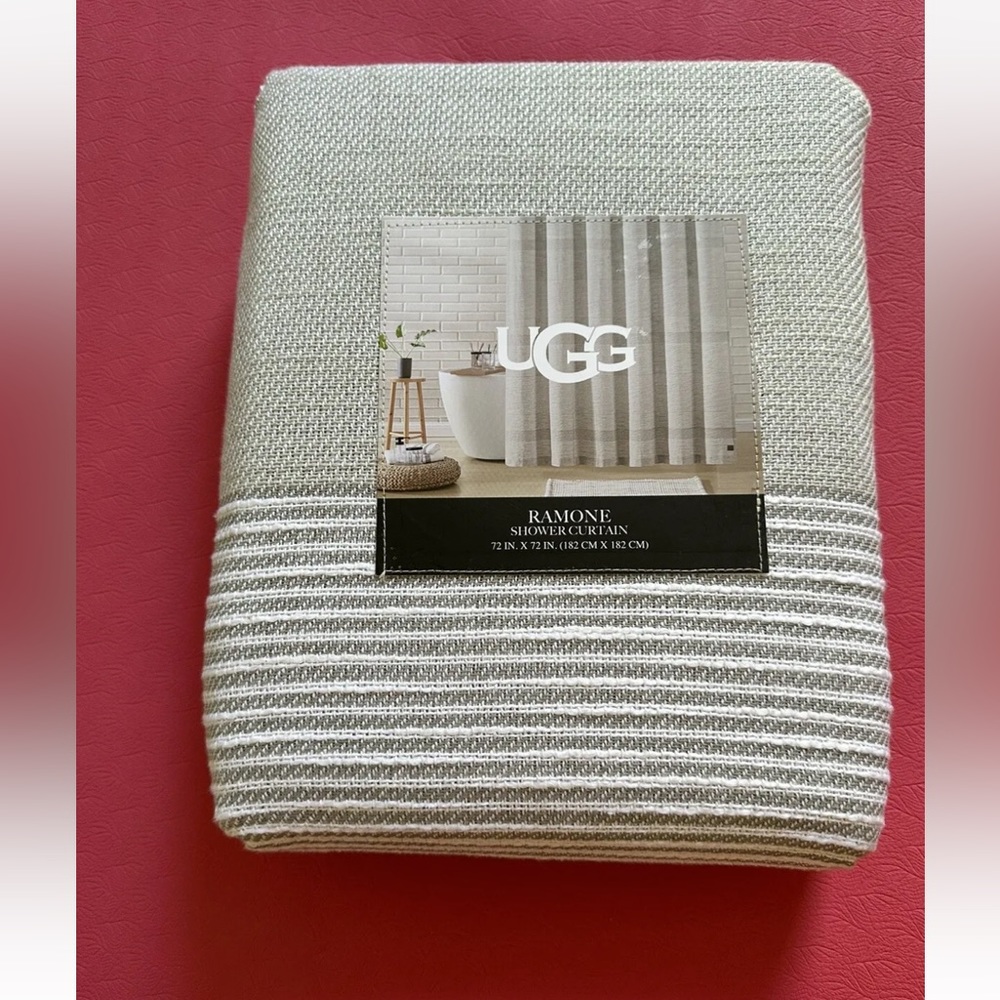 NWT $90 UGG shower curtain Ramone 72” x 72” Color SEAL 100% Cotton Price FIRM!